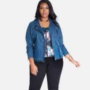 COPY - Plus Size Denim Moto Jacket Fashion to Figure